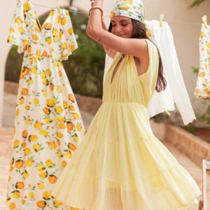 Flore jaune - robe courte